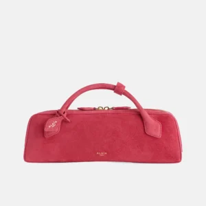 ALAIA Le Teckel Suede FRAMBOISE Clutch