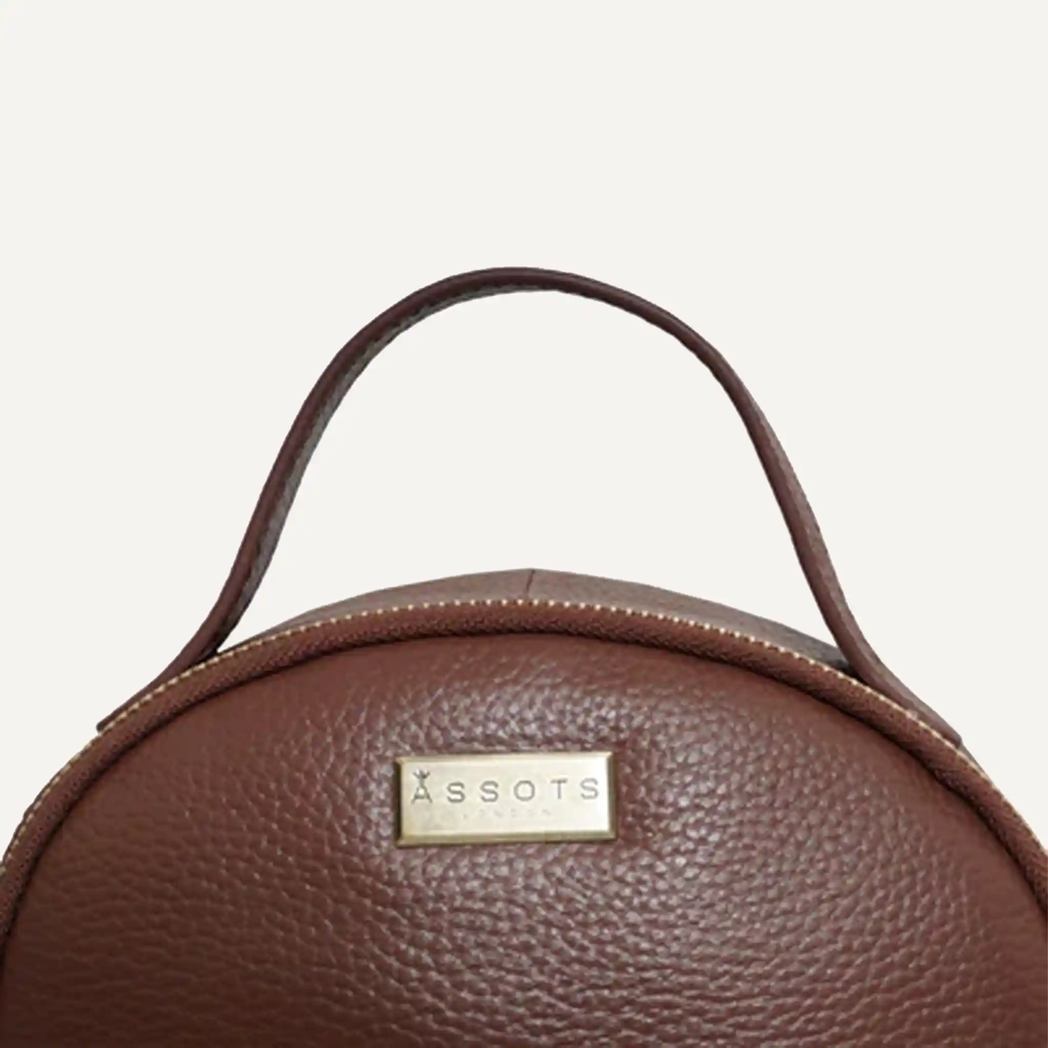 Betty Zip Top Mini Pebble Grain Brown Backpack