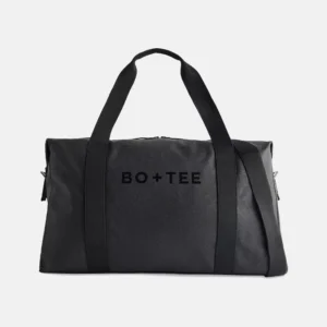 Botee Men's Black Embroidered Logo Duffle Bag