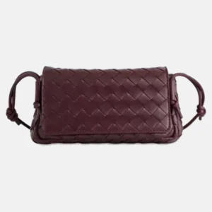 Bottega Veneta Women's Notturno Burgundy Shoulder Leather Bag