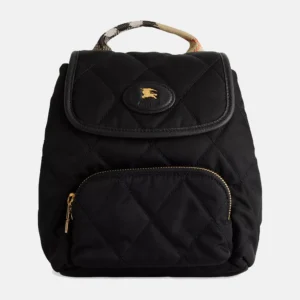 Burberry Men's Mini Horseshoe Woven Backpack Black