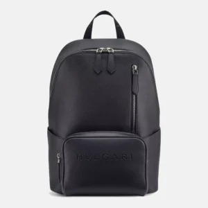 Bvlgari Men's Black Embossed Backpack