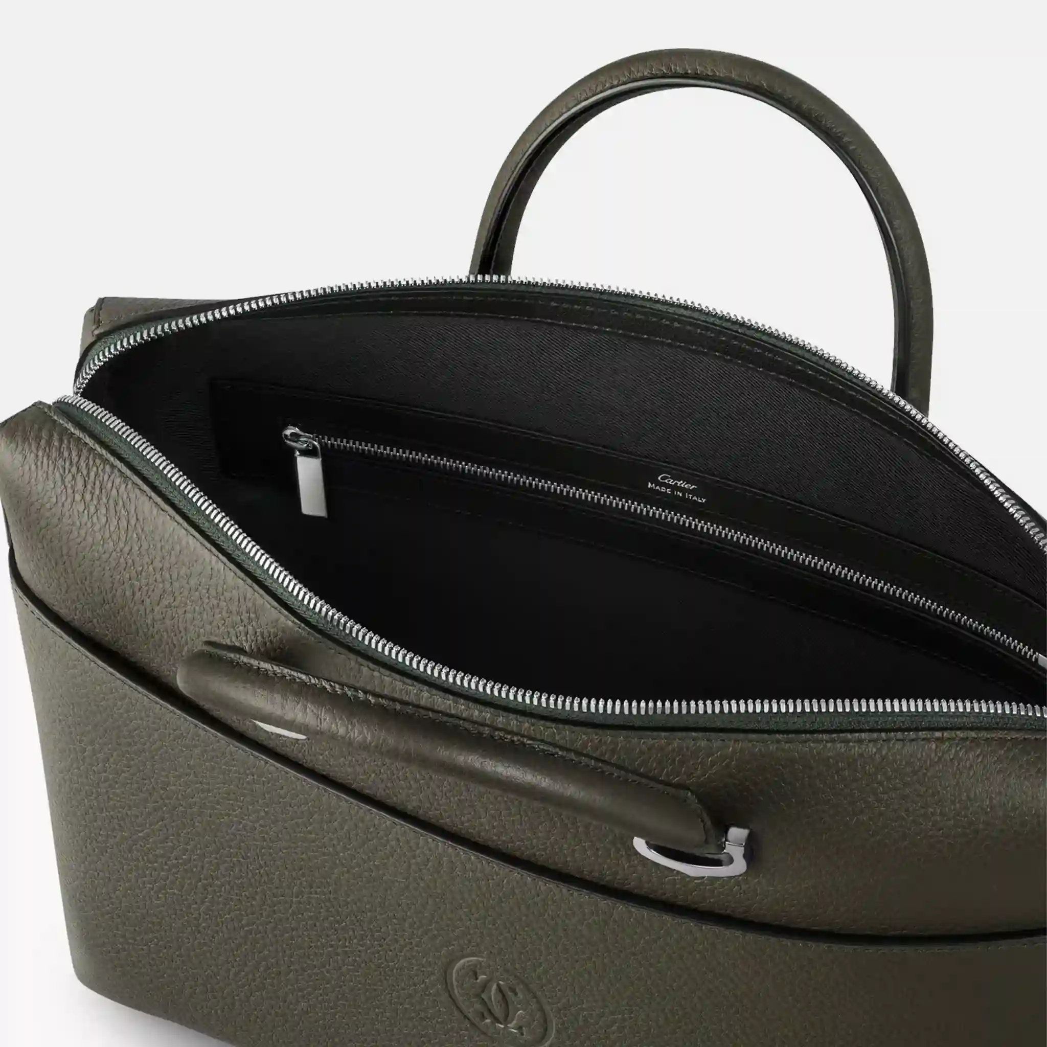 Cartier Men's Must de Cartier Khaki Leather Briefcase