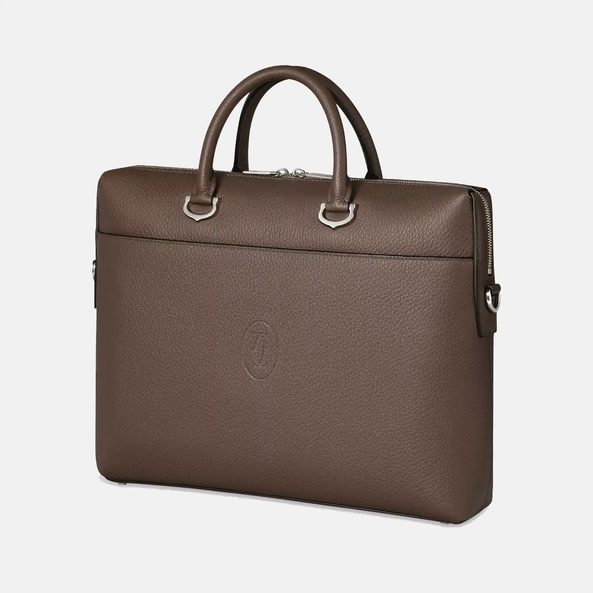 Cartier Men's Must de Cartier Leather Pepper Grey Briefcase