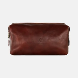 Chocolate Brown Men's Toiletry Leather Bag