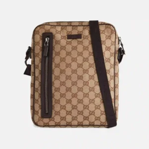 Gucci Men's Beige Brown Crossbody Canvas Bag