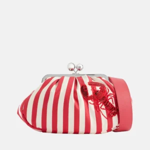 Medium Cotton-Blend Striped Pasticcino Clutch Bag