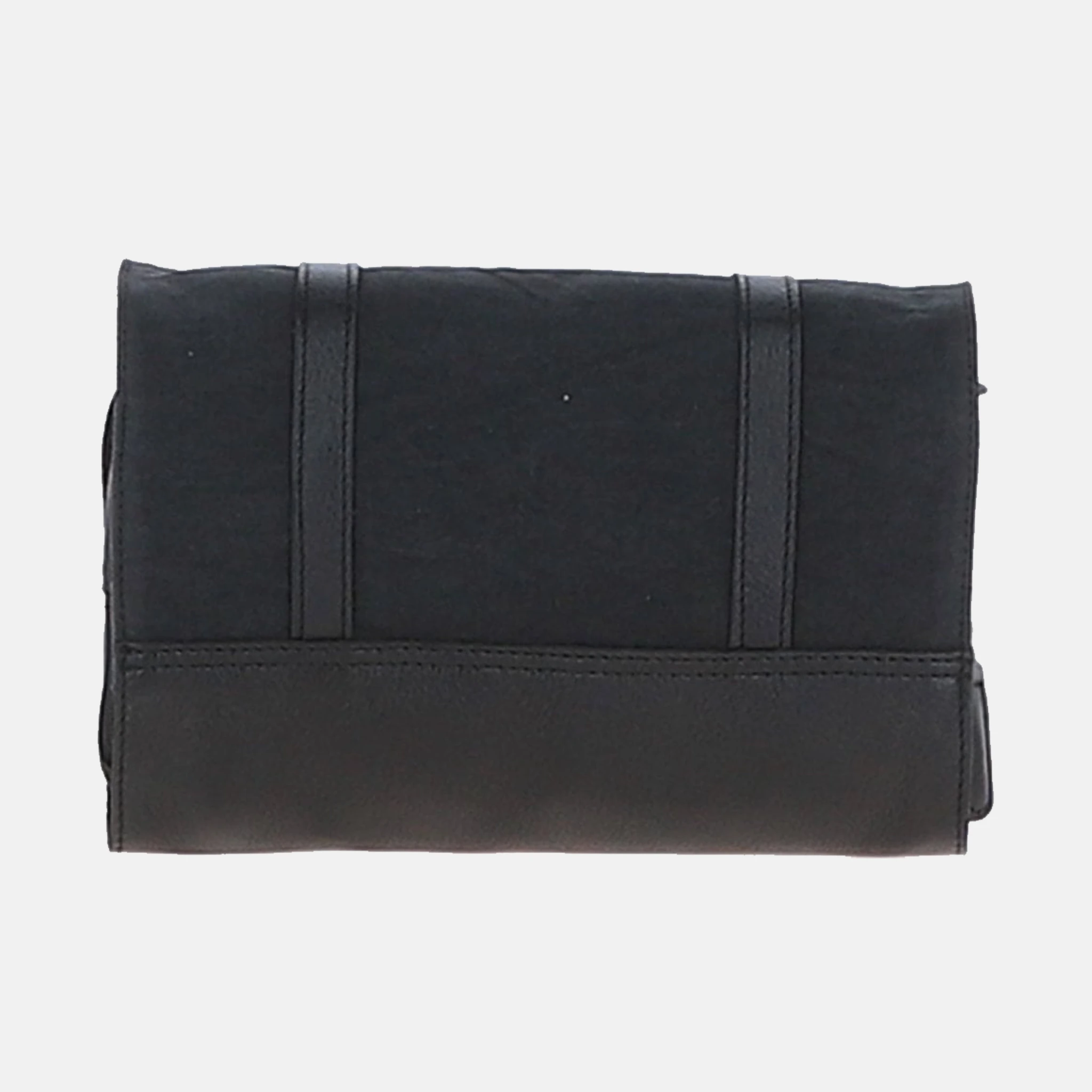 Men's Black Hanging Leather & Canvas Toiletry Bag