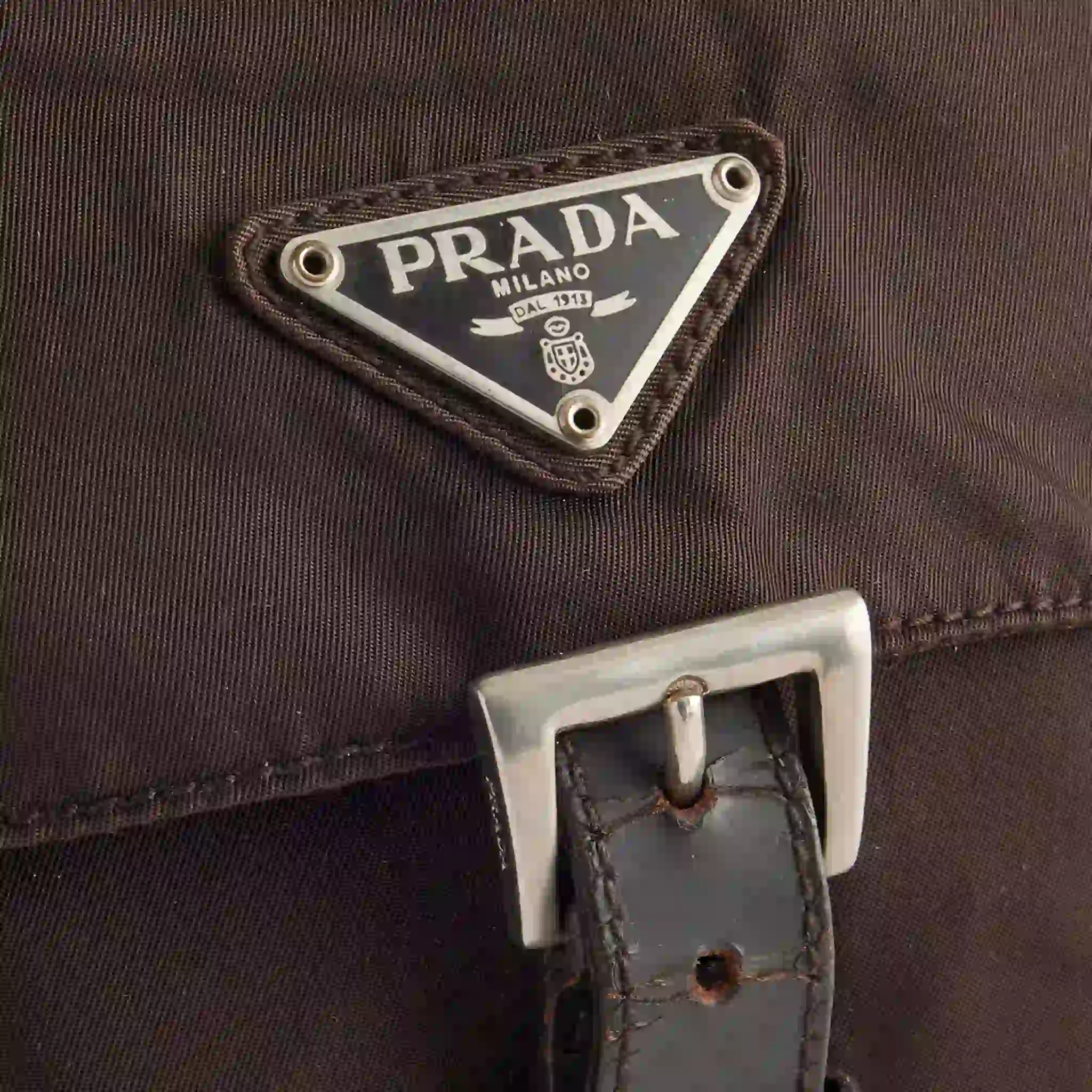 Men's Prada Nylon Sling Bag Brown