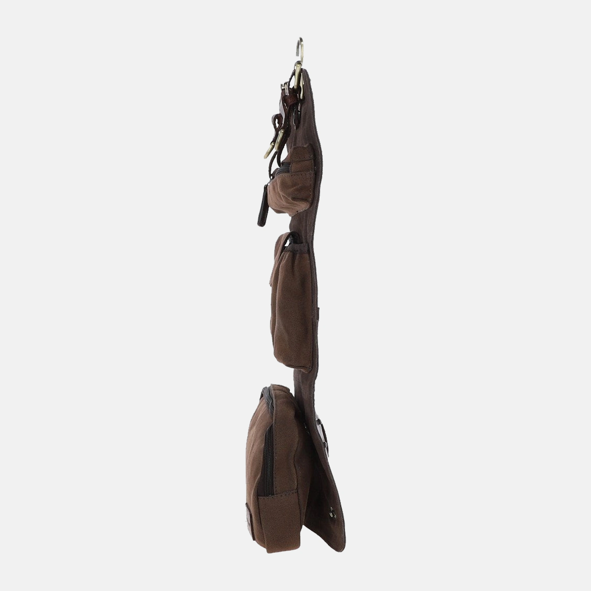 Men's Tan Hanging Toiletry Canvas & Leather Bag