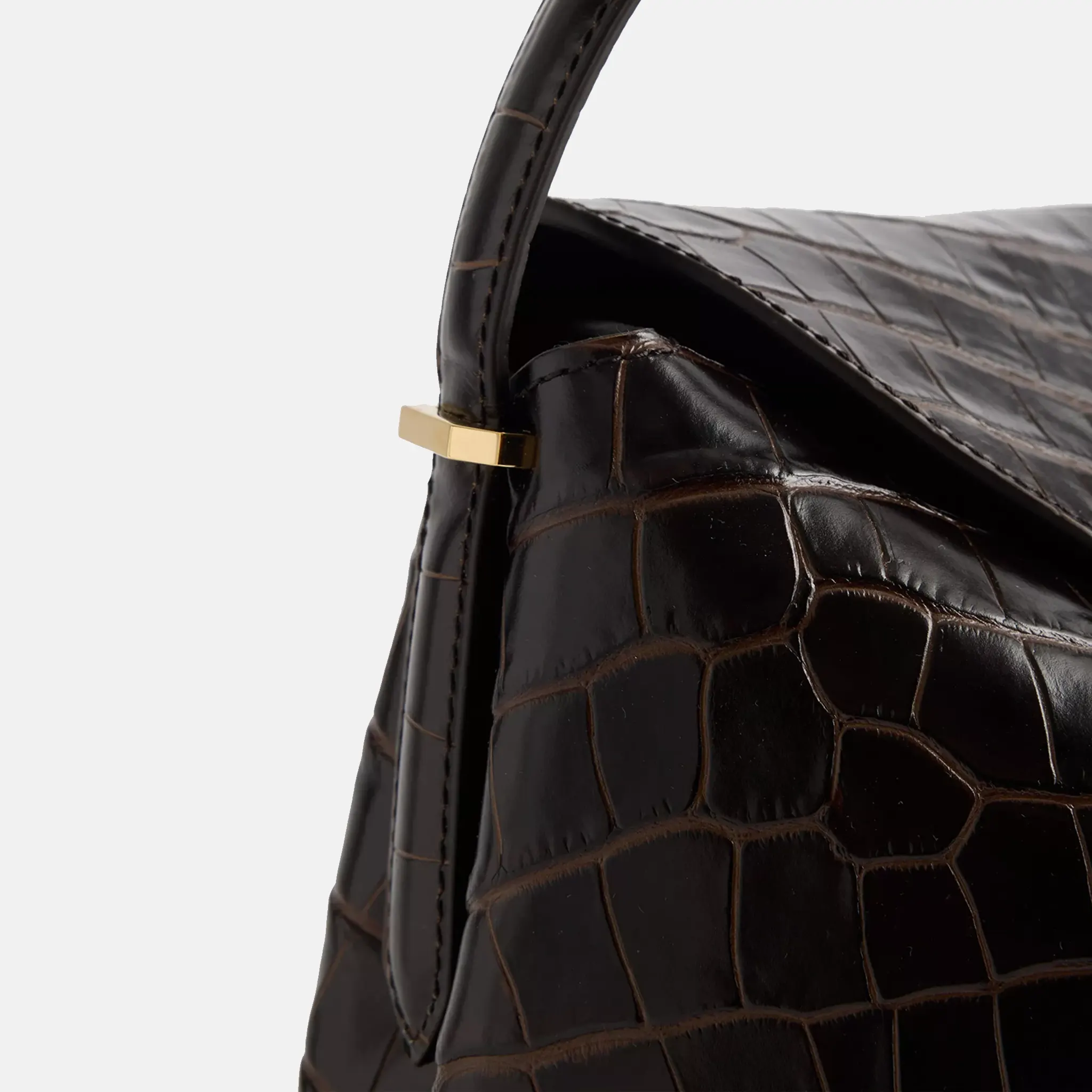 T-Lock Croco Top Handle Bag
