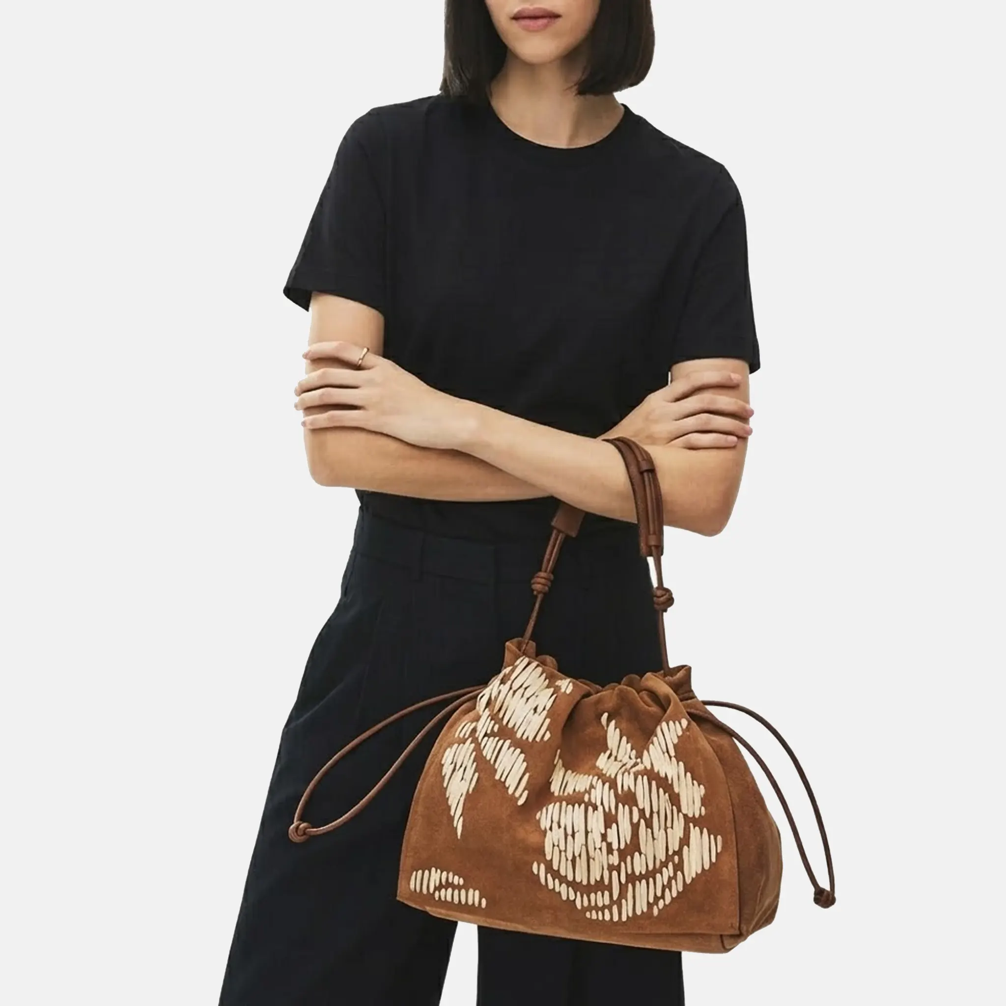 The Roxburgh Large Drawstring Shoulder Cognac Bag