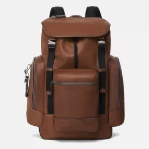 Tumi Men's Griffen Harrison Flap Brown Leather Backpack