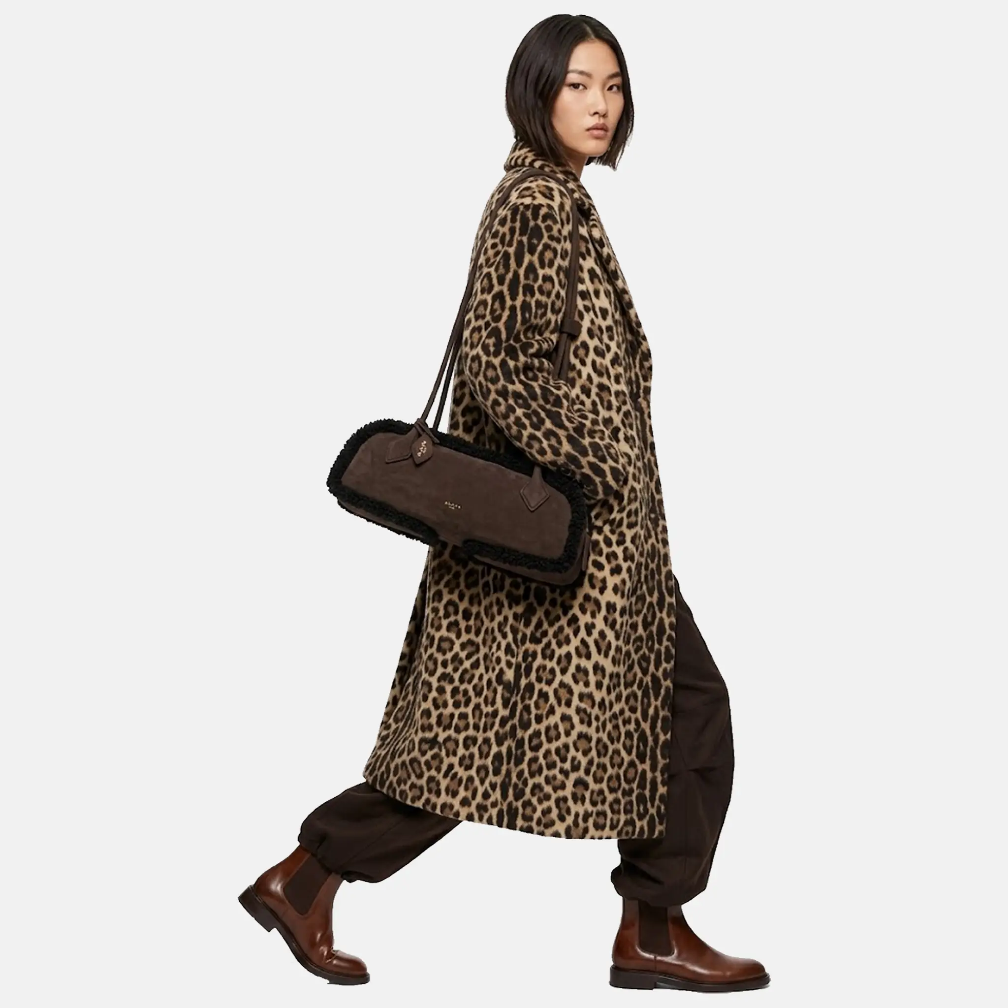 Women's Alaia Le Teckel Shearling Shoulder Bag