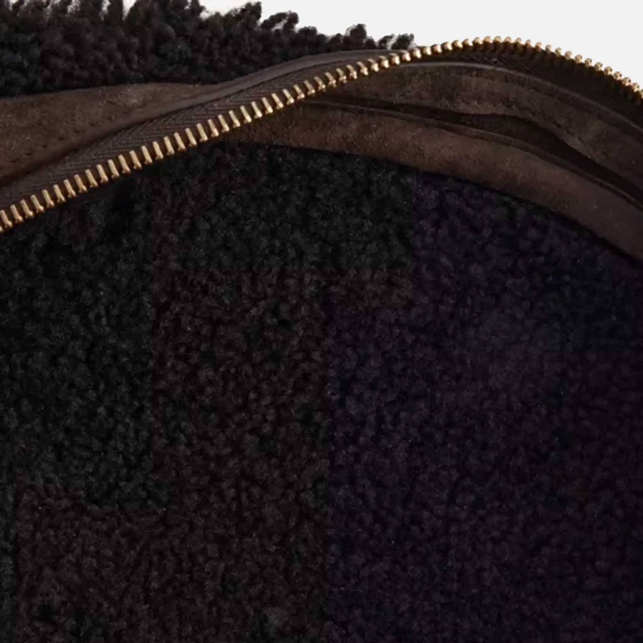 Women's Alaia Le Teckel Shearling Shoulder Dark Brown Bag