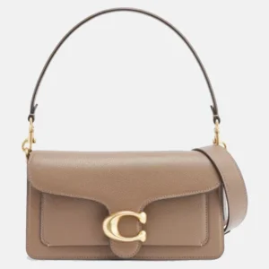 Women's Coach Tabby 26 pebbled shoulder Dark Stone leather bag