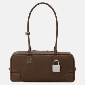 Women's Loewe Amazona 31 Cropped Suede Leather Brown Bag