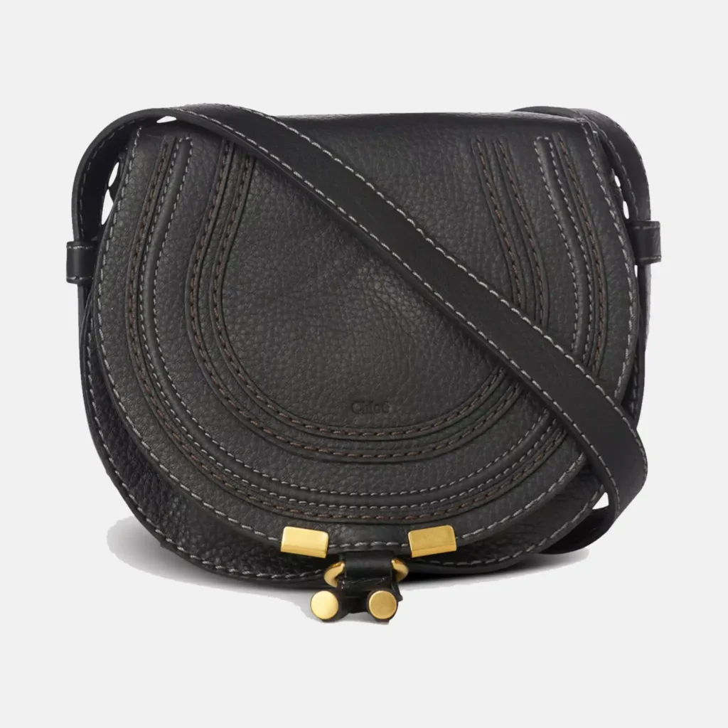 Womens Marcie Small Leather Saddle Bag