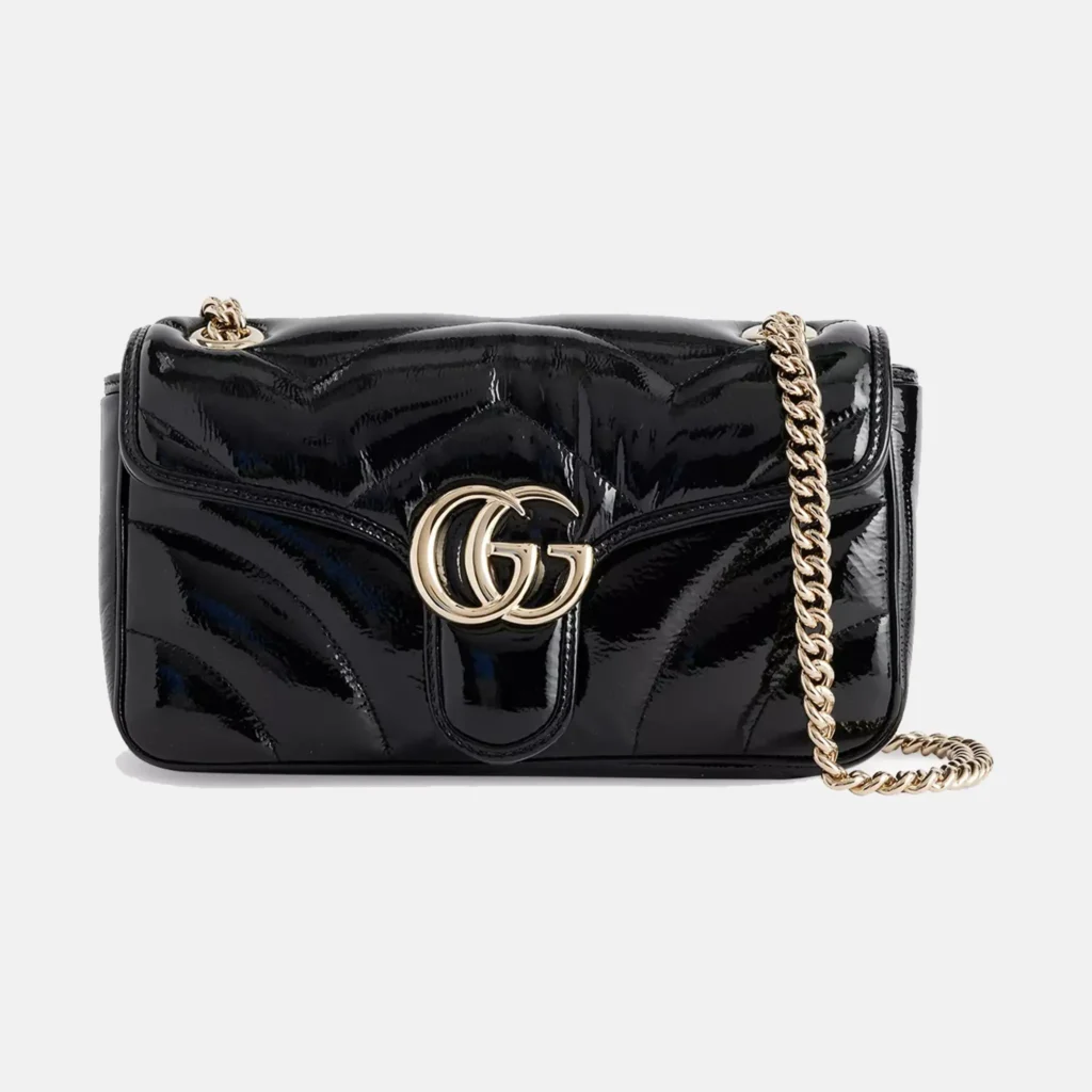 Womens Marmont Black Leather Shoulder Bag