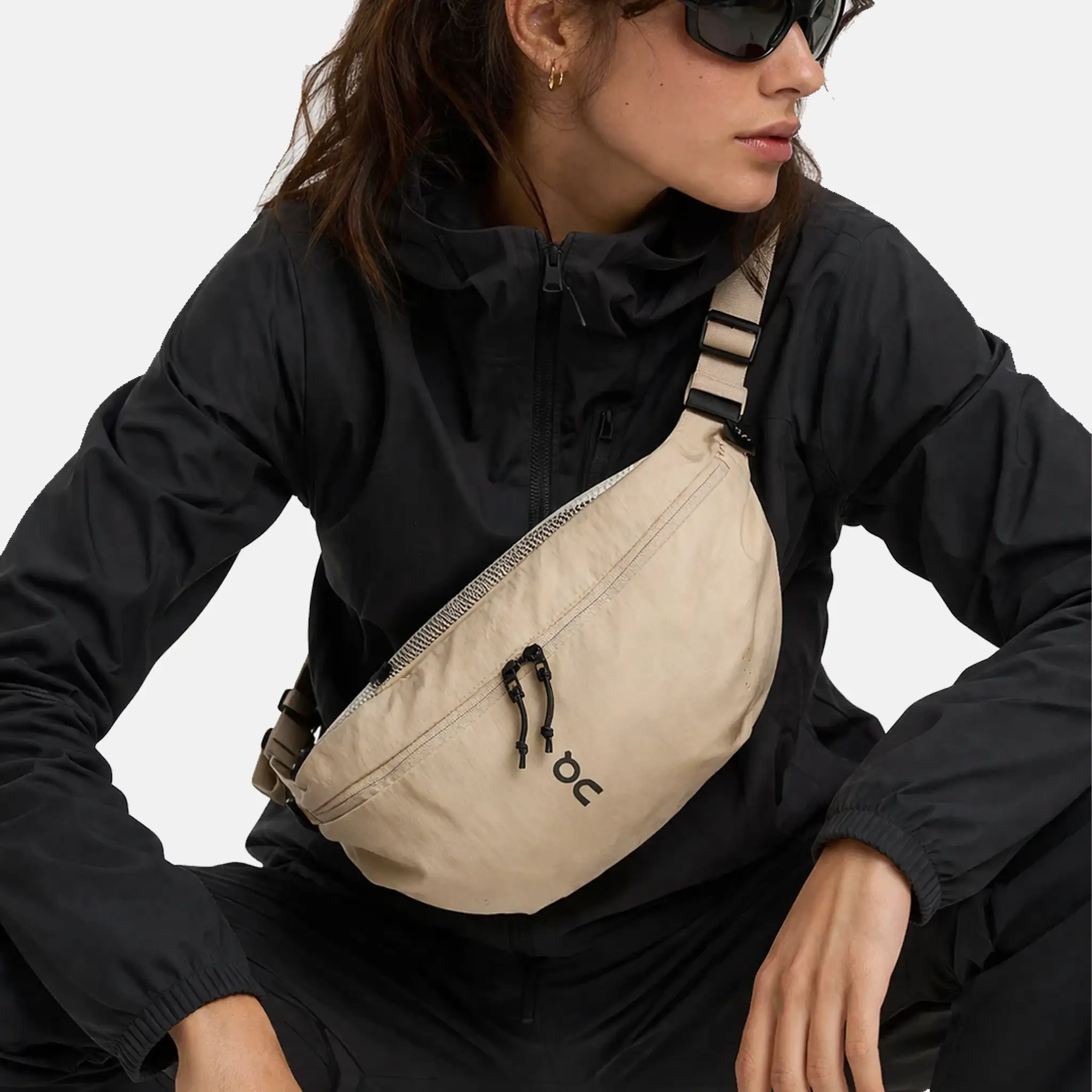 Women's On Sand Black Woven Sling Bag