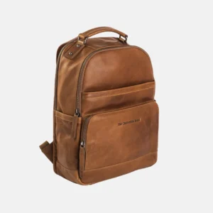 genuine cognac leather backpack