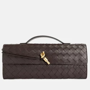 Andiamo Leather Clutch Bag brown front