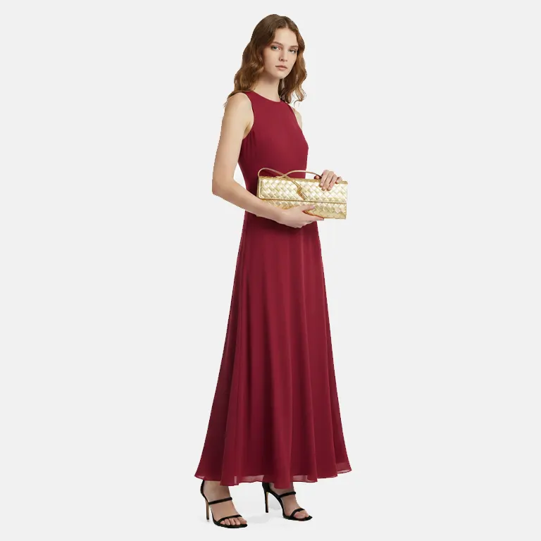 Andiamo Leather Clutch Bag gold model