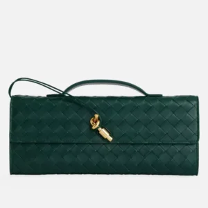 Andiamo Leather Clutch Bag green front