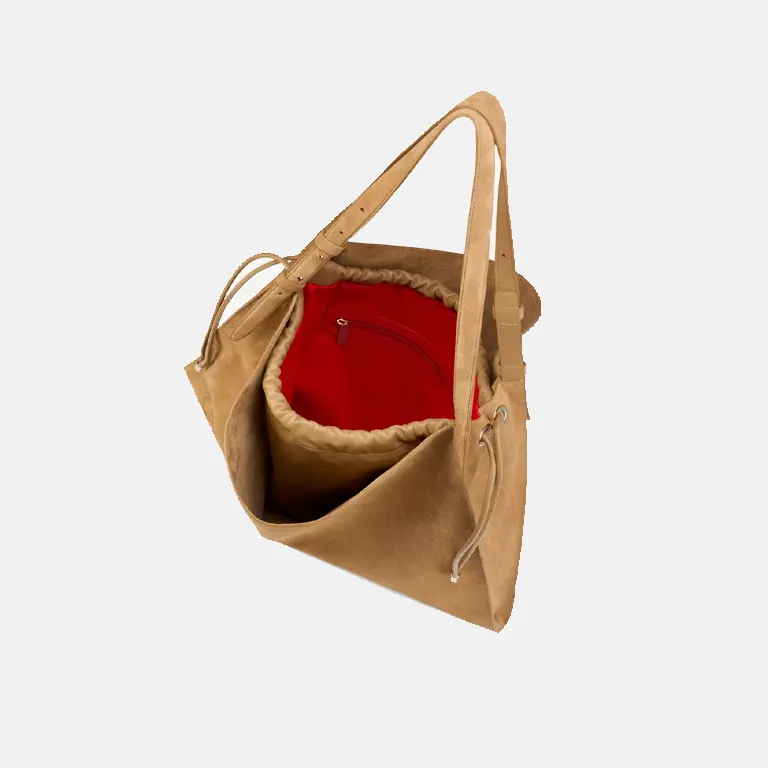 Baggy Leather Tote Bag open