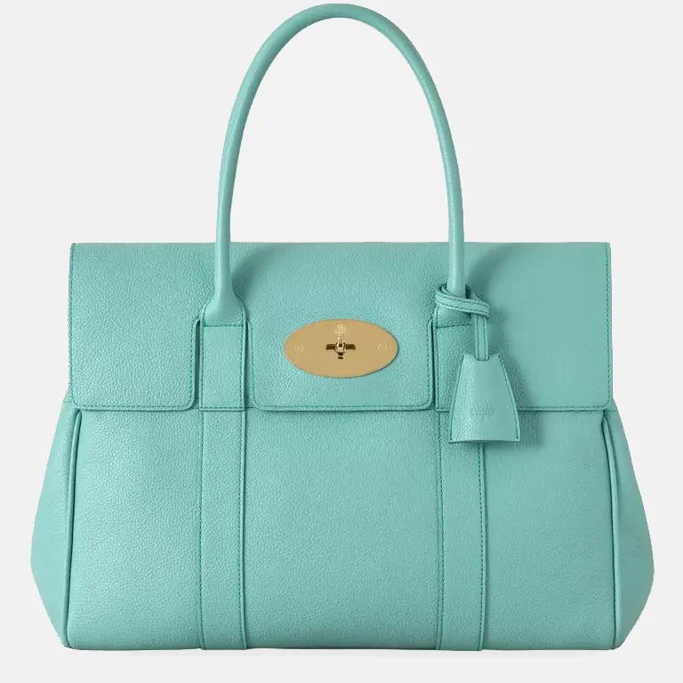 Bayswater Leather Tote Bag blue front