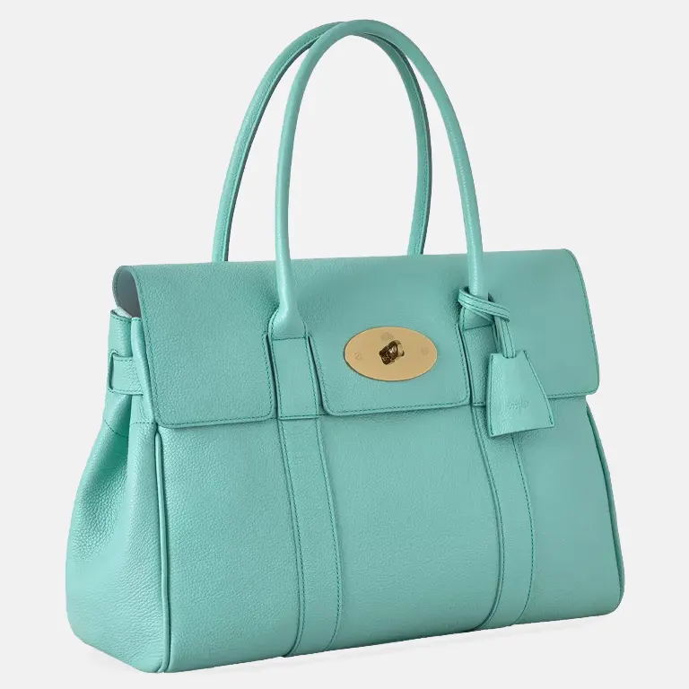 Bayswater Leather Tote Bag blue side