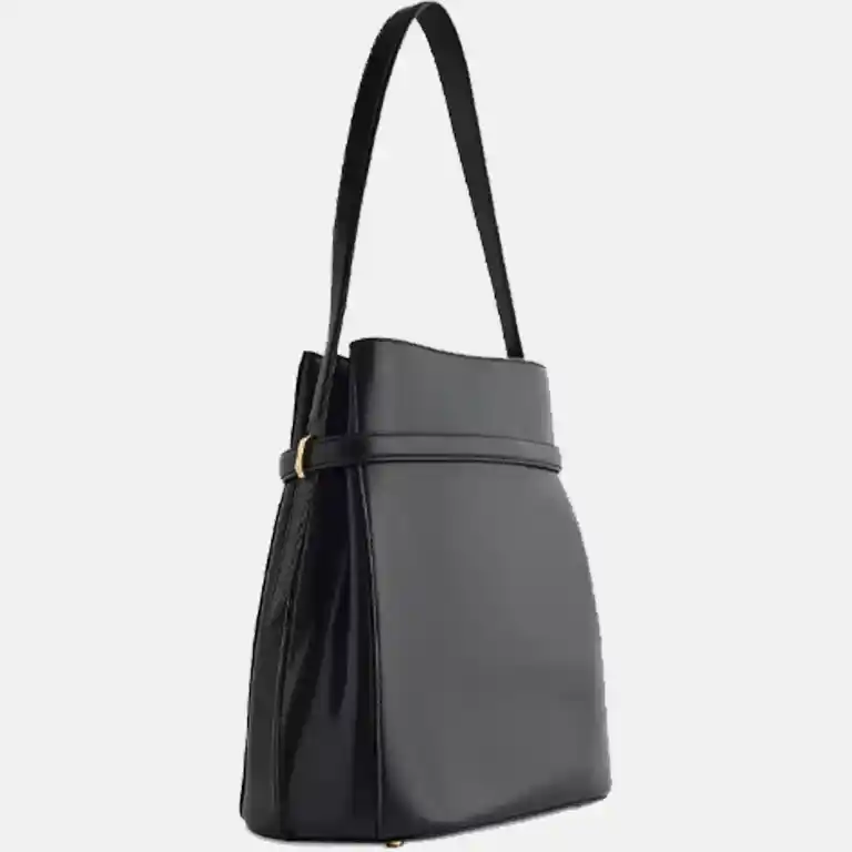 Belted Leather Bucket Bag back