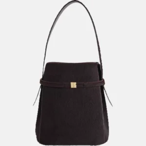 Belted Pony Hair Leather Bucket Bag bad