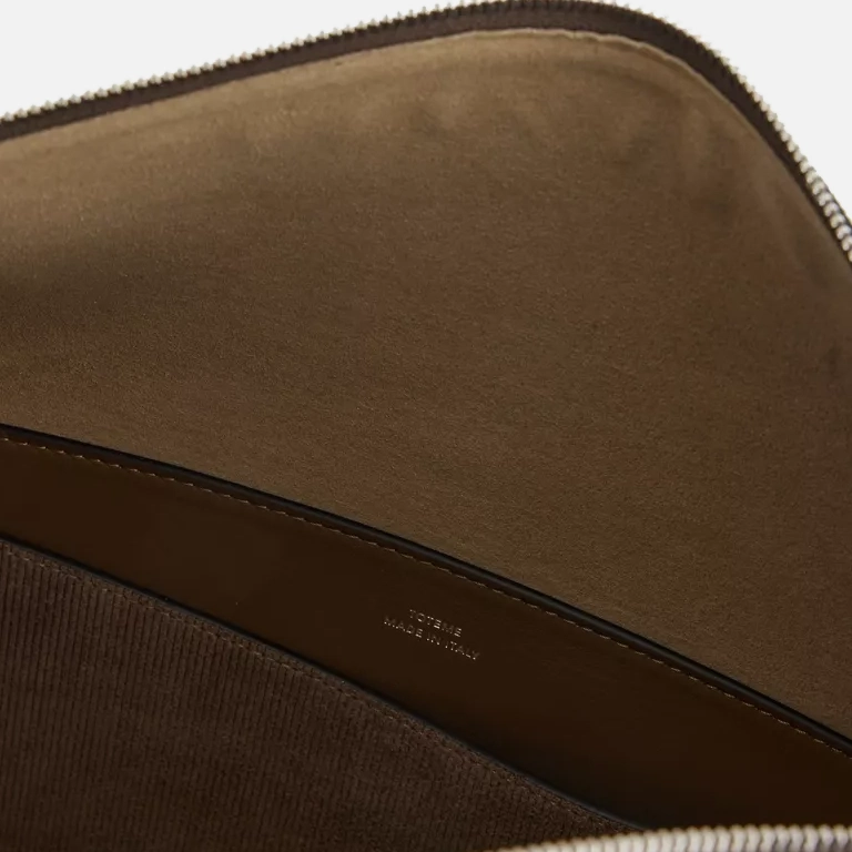 Bevel Medium Suede Tote Bag zip