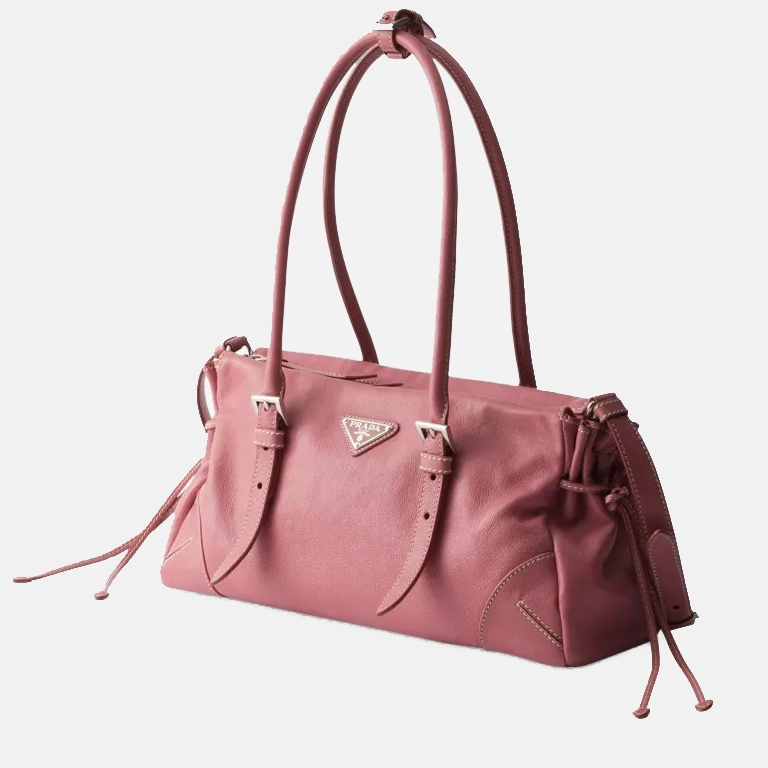 Bonnie Leather Tote Bag pink side