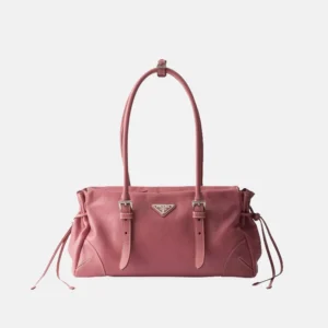 Bonnie Leather Tote Bag pink zipper front