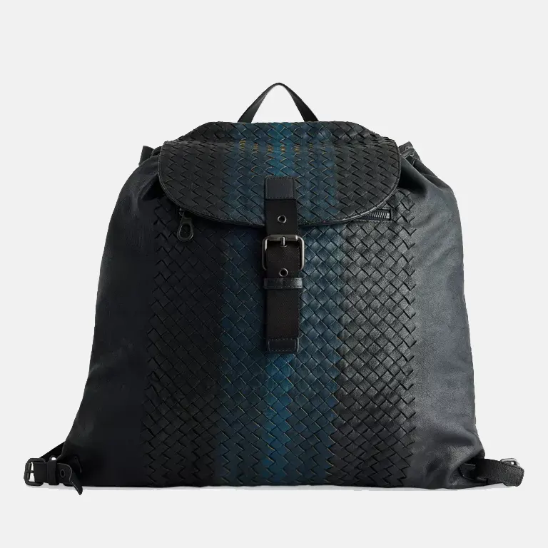 intrecciato-black-leather-backpack