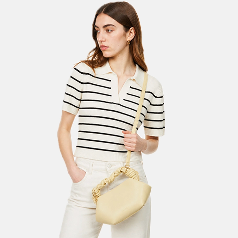 Bou Mini Faux Leather Top Handle Bag Model