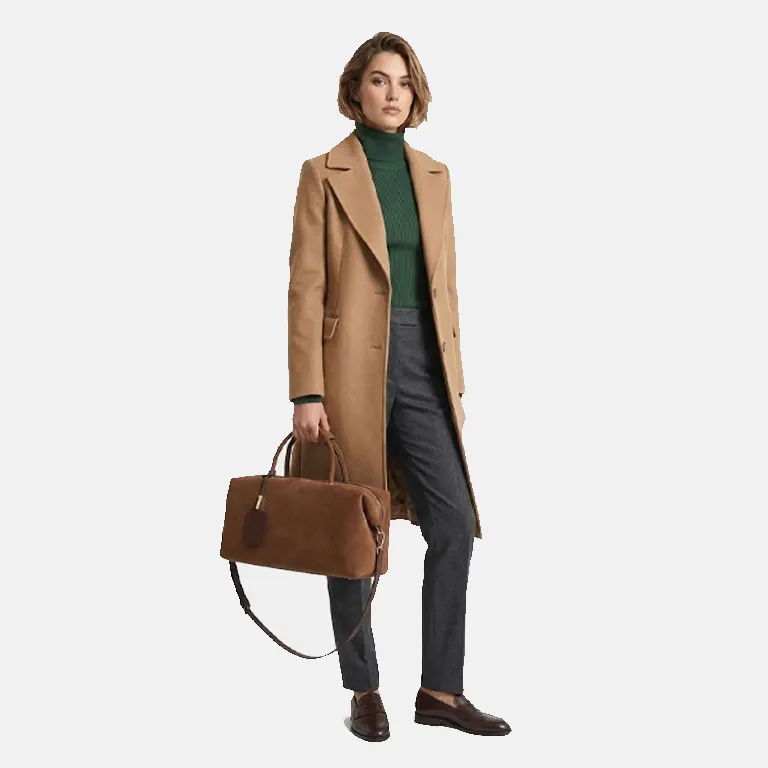 Brand-Embossed Large Nubuck-Leather Tote Bag model