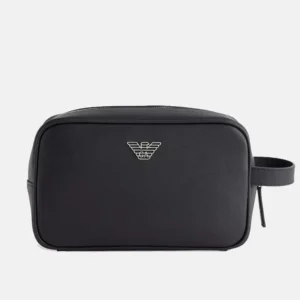 Branded Faux-Leather Washbag front