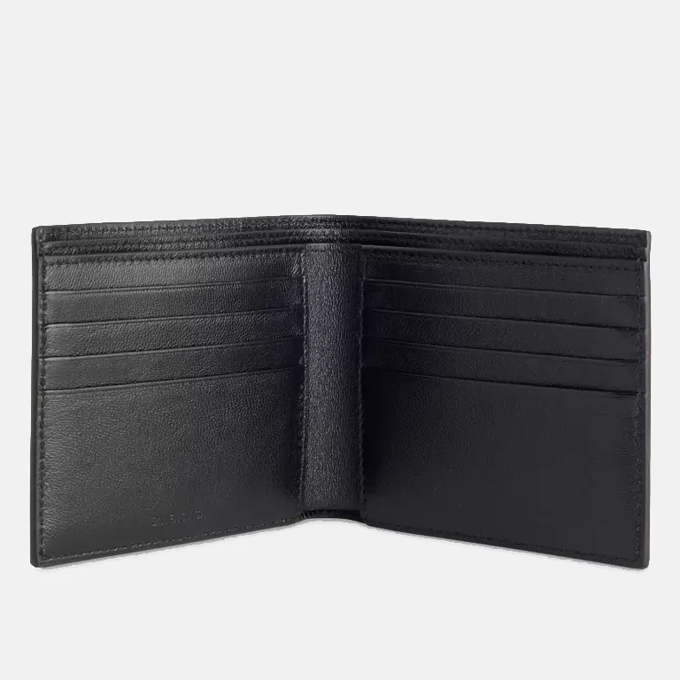 Cash Square Folded Leather Wallet open