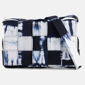 Cassette tie dye denim cross body bag front