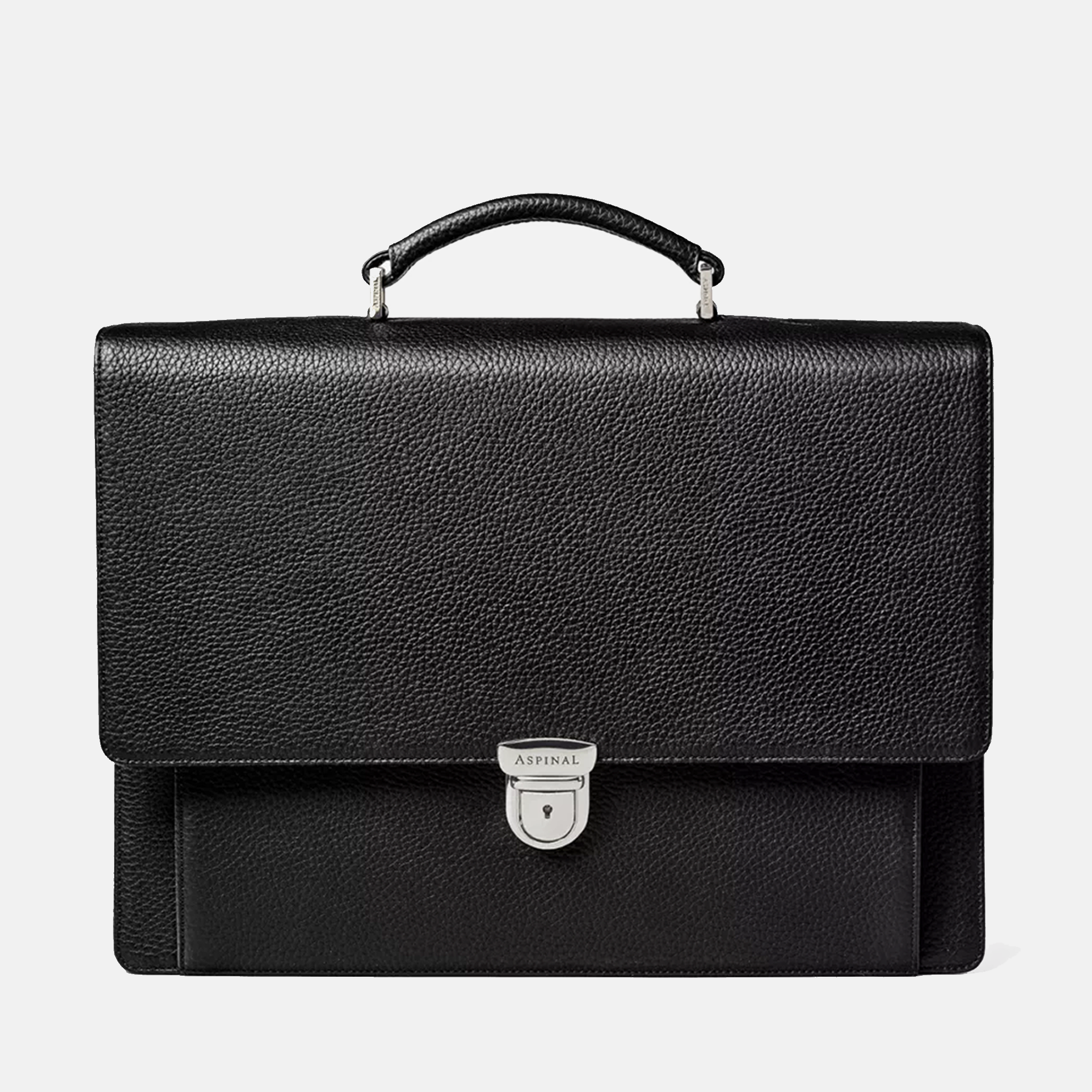 City grained-leather messenger bag front