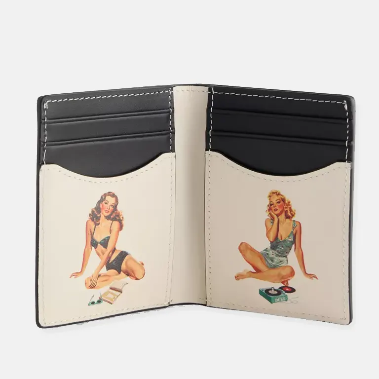 Dean Pin Up Leather Wallet open