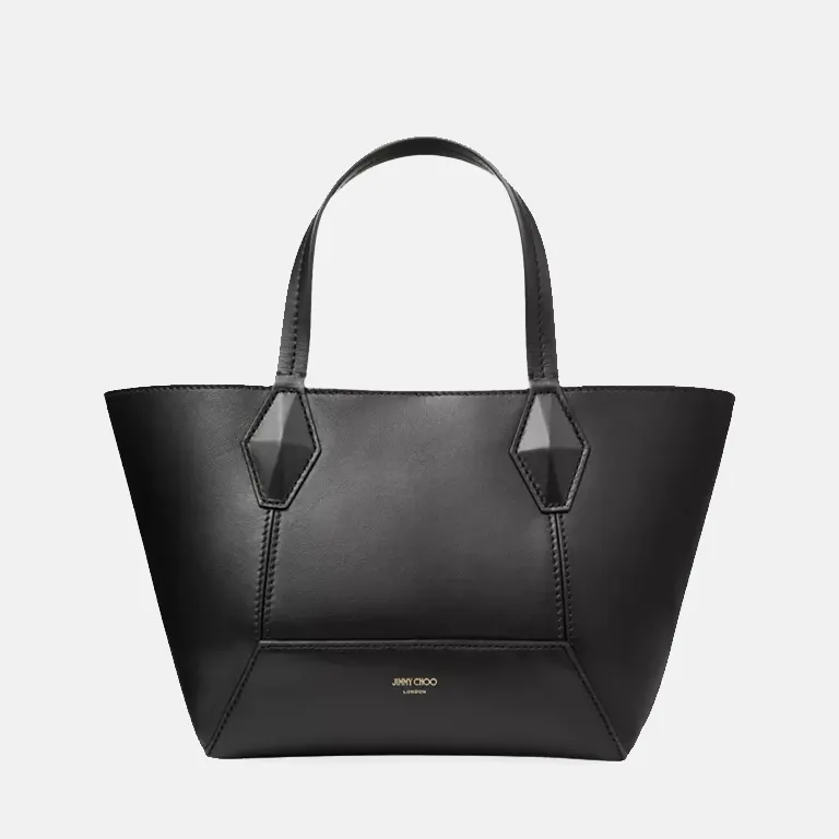 diamond-black-leather-tote-bag