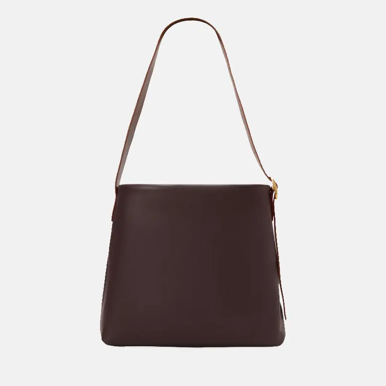 Draped Leather Tote Bag back