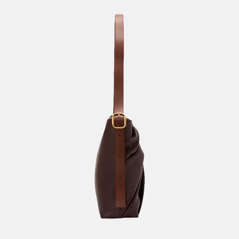 Draped Leather Tote Bag side