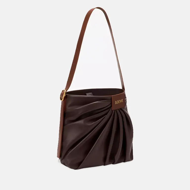 Draped Leather Tote Bag sideee