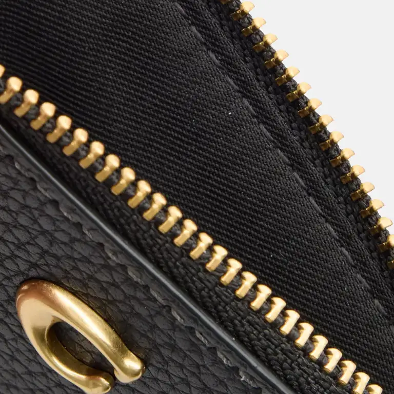 Essential Mini Leather Card Holder zip