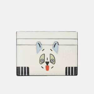 Futurist Cat Leather Card Holder front